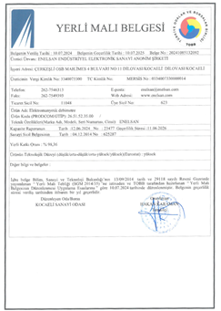 ELEKTROMANYETİK DEBİMETRE YERLİ MALI BELGESİ